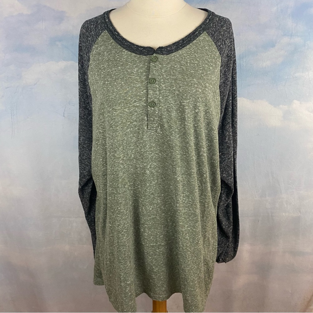 LuLaRoe Green Henley Size 3XL